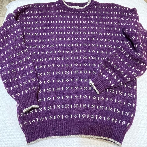 Vintage Alps Wool Crew Neck Pullover Grandpa Sweater Merrimac Valley New England - Picture 5 of 11